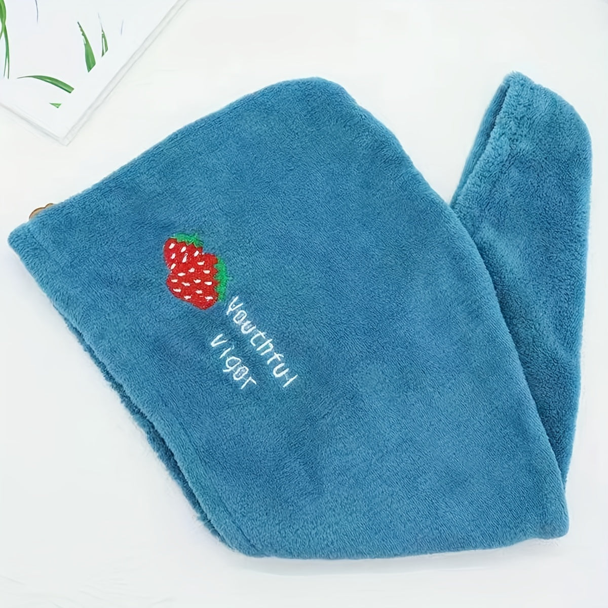 Embroidered Hair Drying Cap Towel Wrap Absorbent Quick Drying Shower Cap