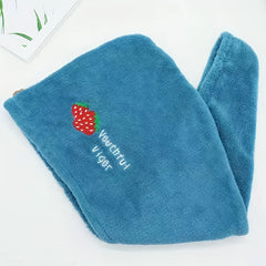 Embroidered Hair Drying Cap Towel Wrap Absorbent Quick Drying Shower Cap