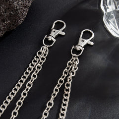 Men's Punk Chain Belt Buckle with Star and Skull, Edgy Accessory