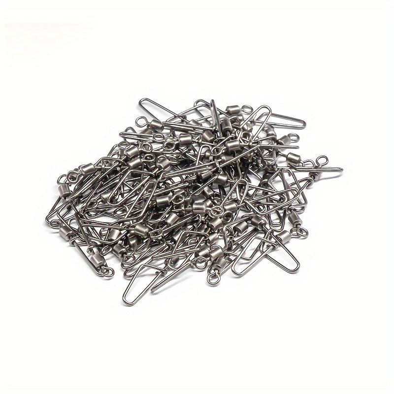 100pcs Fishing Swivels Arc Pin Line Connector Fishing Supplies