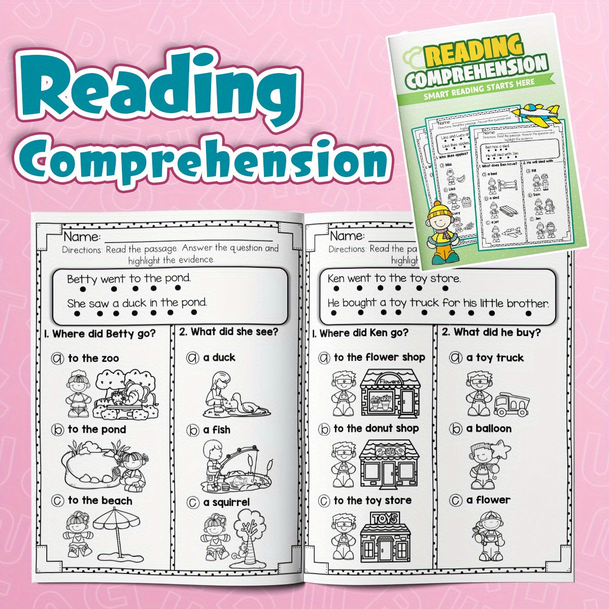 Reading Comprehension Workbook for Kids Ages 6-10: Engaging Exercises