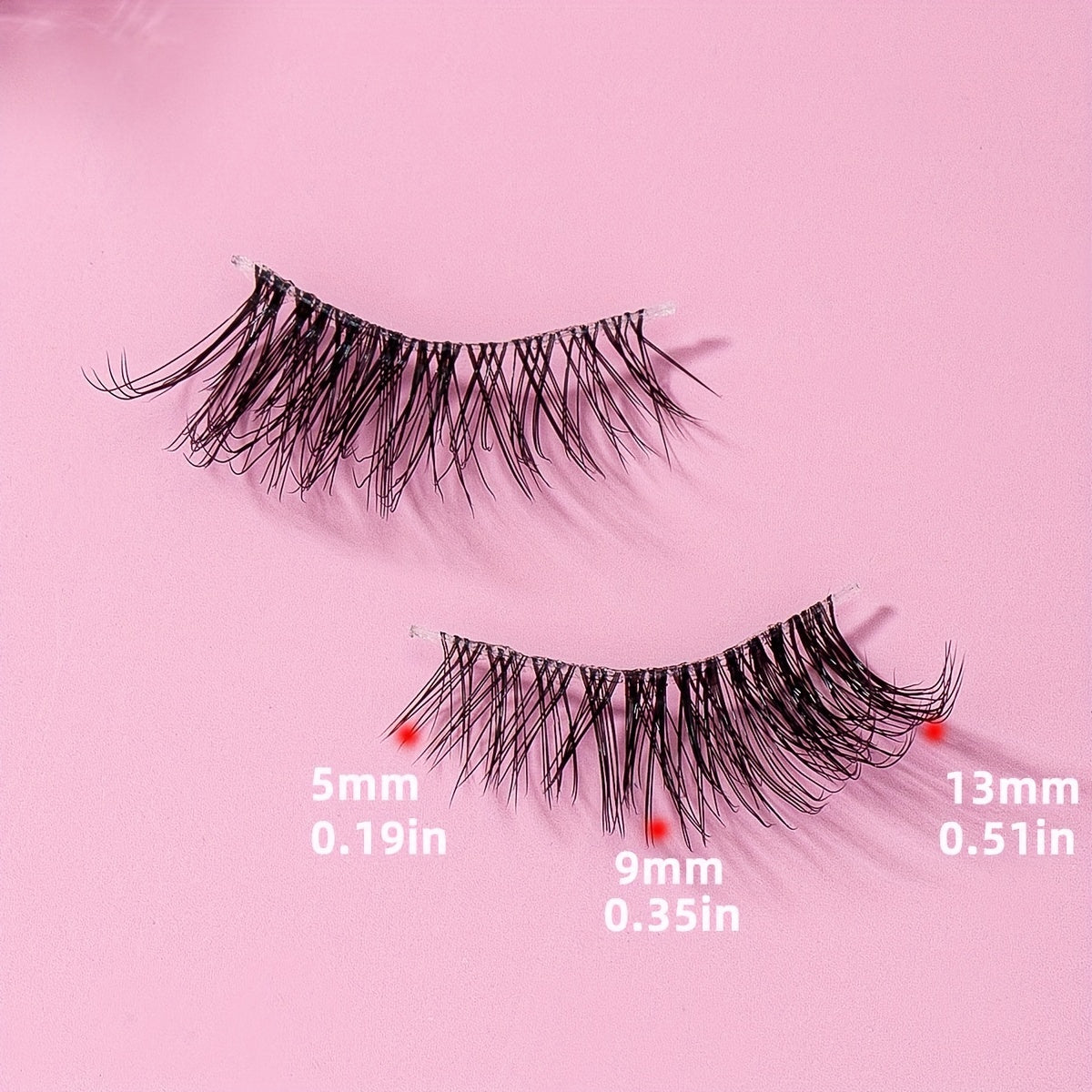 7 Pairs Fluffy Half Eye Lashes Faux Mink Extensions Transparent Stems