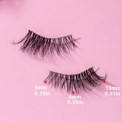 7 Pairs Fluffy Half Eye Lashes Faux Mink Extensions Transparent Stems