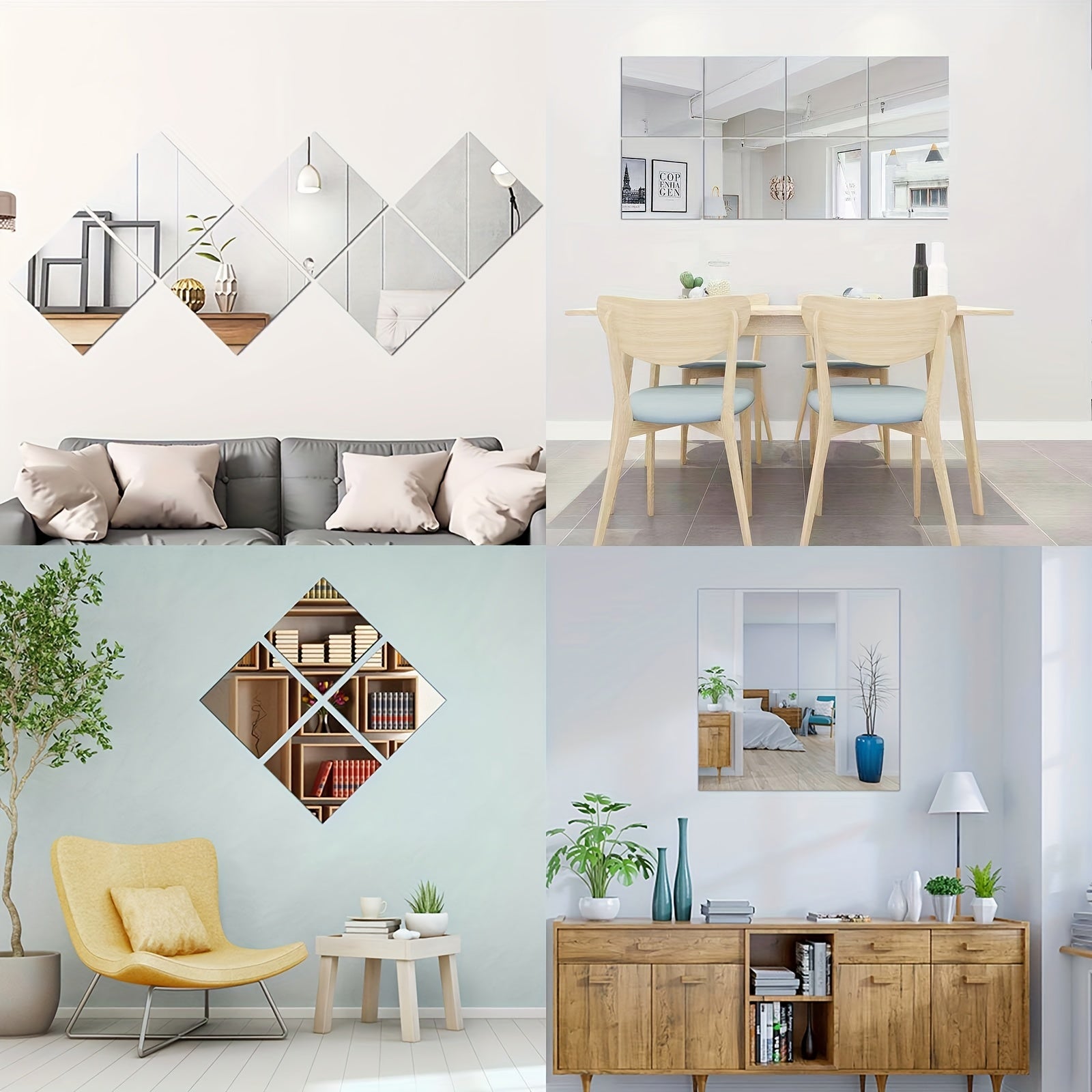 Acrylic Mirror Stickers Non Glass Self adhesive Removable Mirror Wall Decals