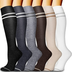 6 Pairs Copper Compression Socks for Men and Women - Circulation Support