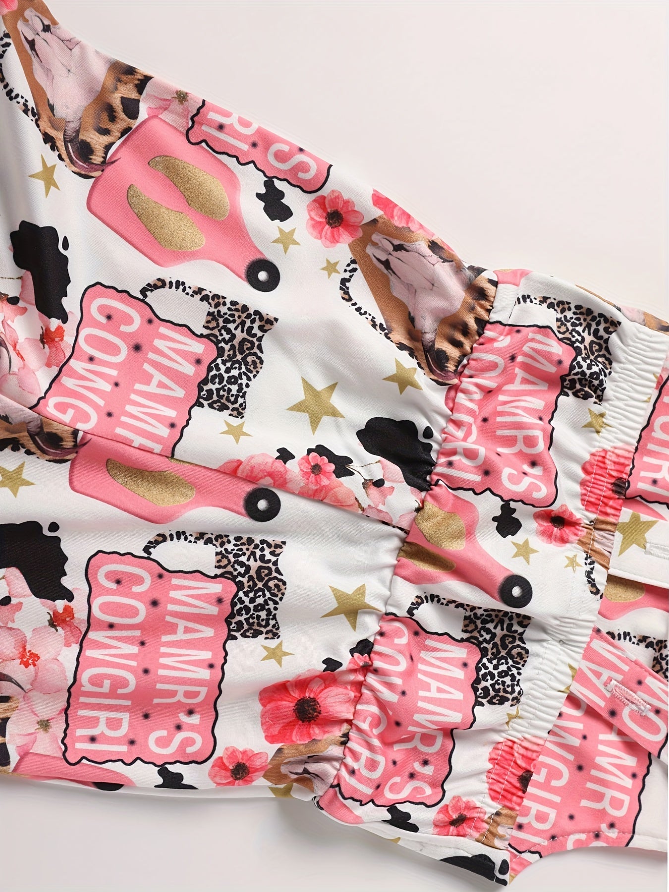 Baby Girls Cowgirl Floral Flared Overalls Outfit