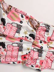 Baby Girls Cowgirl Floral Flared Overalls Outfit