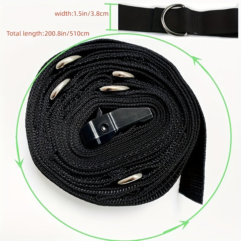 1pc Resistance Rope With Door Anchor 5 Loops Elastic Rope 200in