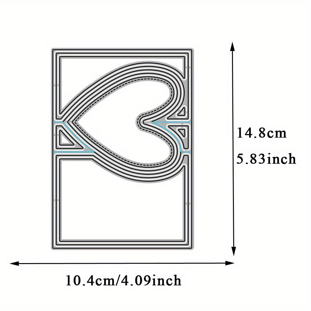 1pc Heart Card Shape Metal Cutting Dies DIY Scrapbooking Album Craft Decoration