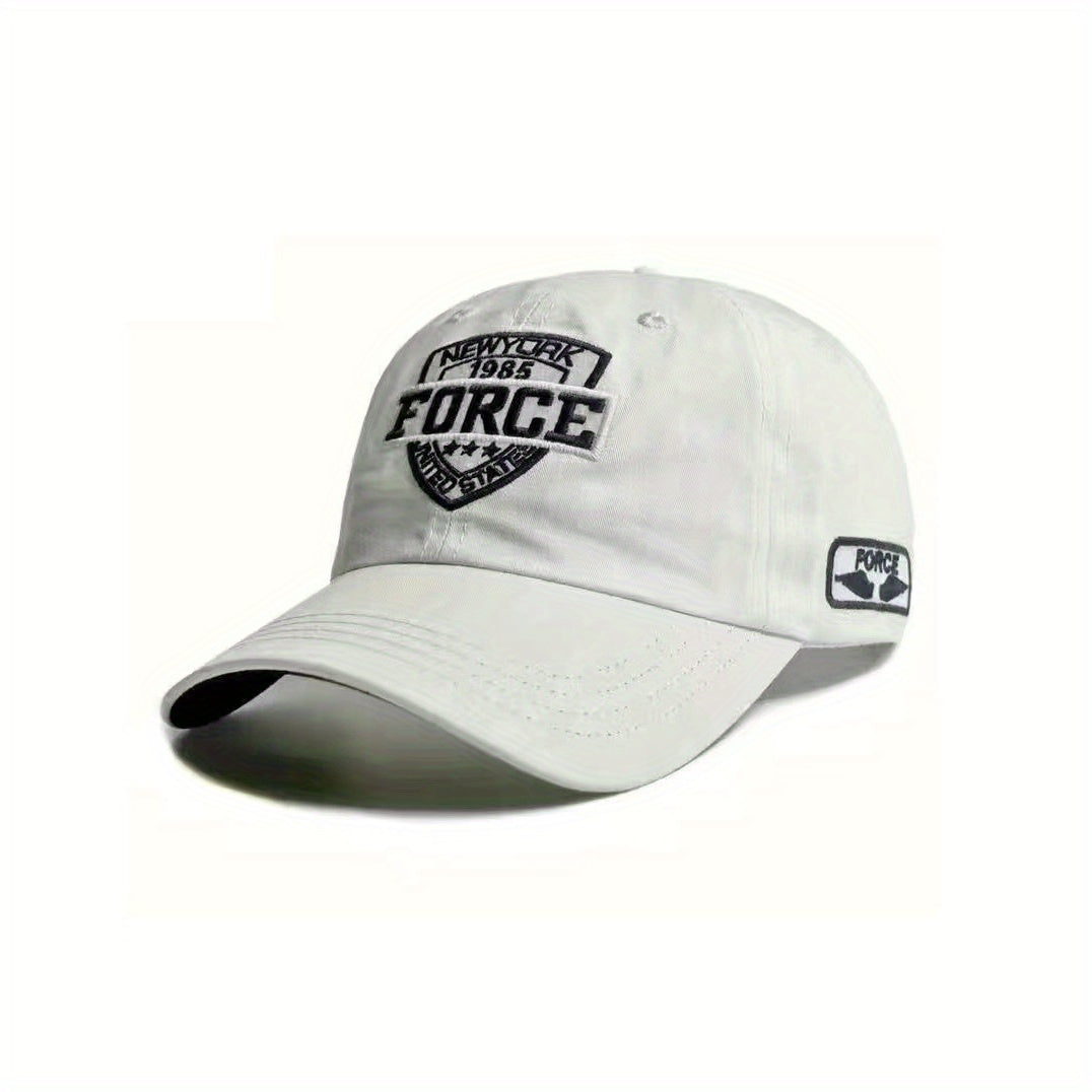 FORCE Embroidery Baseball Cap Solid Casual Dad Hats Cotton Lightweight Sunscreen