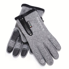 Winter Zipper Fishing Gloves Non slip Touch Screen Windproof Gloves