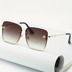 Classic Punk Metal Bee Sunglasses Vintage Gradient Frame Shades