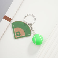 Baseball Field Pendant Keychain for Keys Backpacks Wallets