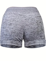 Heart & Paw Pattern Drawstring Shorts Casual Dual Pockets Shorts