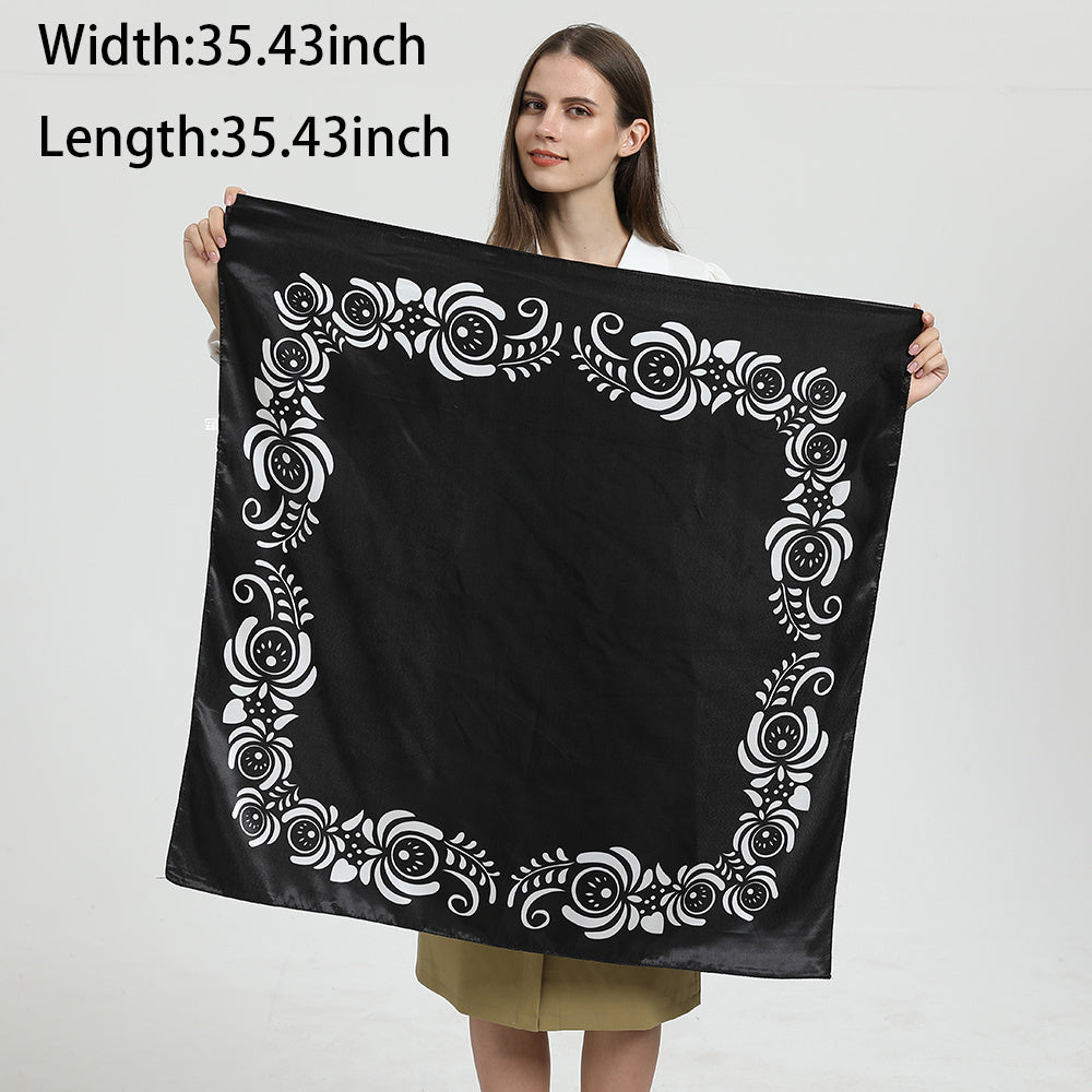 Retro Satin Silk Scarf Large Square Scarf Beach Party Headscarf Hair Scarf