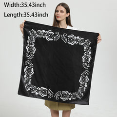 Retro Satin Silk Scarf Large Square Scarf Beach Party Headscarf Hair Scarf