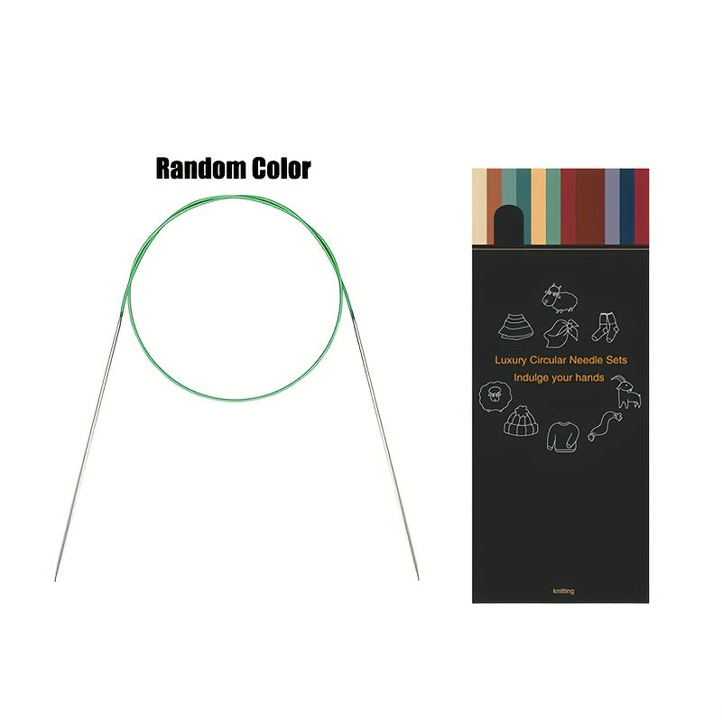 9pcs Circular Knitting Needles 25 5Inch Stainless Steel Knitting Needle
