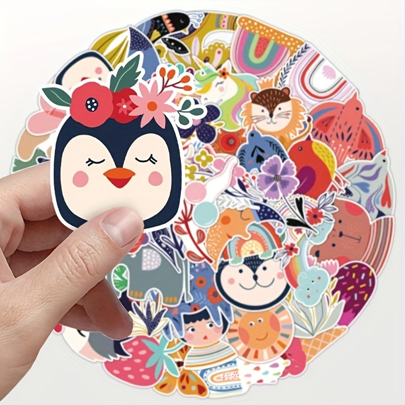 50pcs Cartoon Exotic Series Graffiti Stickers Waterproof DIY Diary Sticker Pack