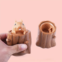 Squirrel Squeeze Toy & Pen Holder Sensory Fidget Toy Brown Material Ages 6+