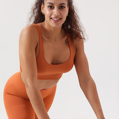 Ribbed Seamless Crop Top & High Waist Shorts Set Women's Activewear
