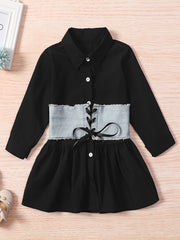 Girls Cotton Shirt Dress & Denim Corset