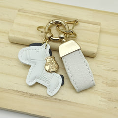 Pony Decorative Keychain Faux Leather Keyring Gift Men Women