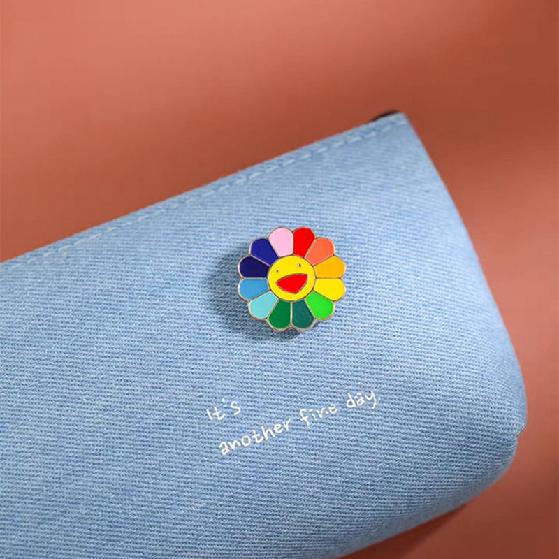 Girls Casual Rainbow Sunflower Pin Decorative Accessories