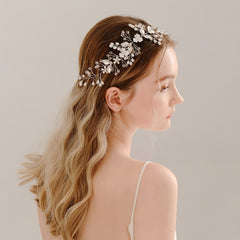Crystal Bridal Headband Faux Pearl Hair Accessories For Women