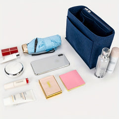 Pocket Organizer Insert Bag Felt Cloth Zipper Cosmetic Storage Bag