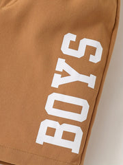 'Boys' Printed Sports Shorts, Drawstring, Big Boys, Summer Casual