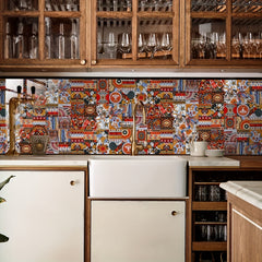 10pcs Moroccan Retro Ceramic Tiles - Self-adhesive Wallpaper