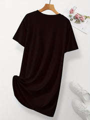Soft & Comfy Short Sleeve Lounge Dress Women's Loungewear
