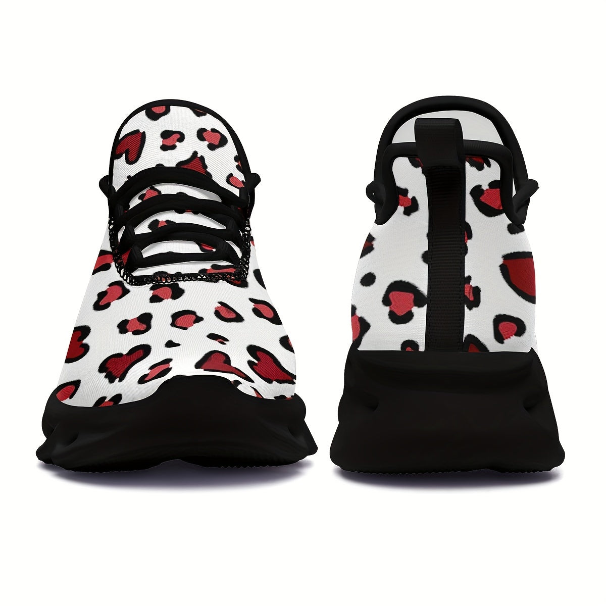 Heart Pattern Women's Running Shoes Soft Sole Athletic Sneakers