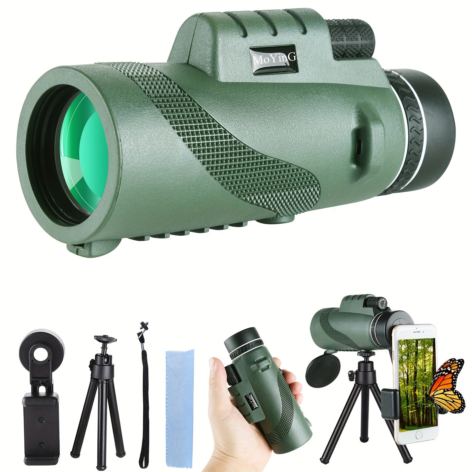 40X60 High Power Monocular Telescope With Smartphone Holder & Tripod