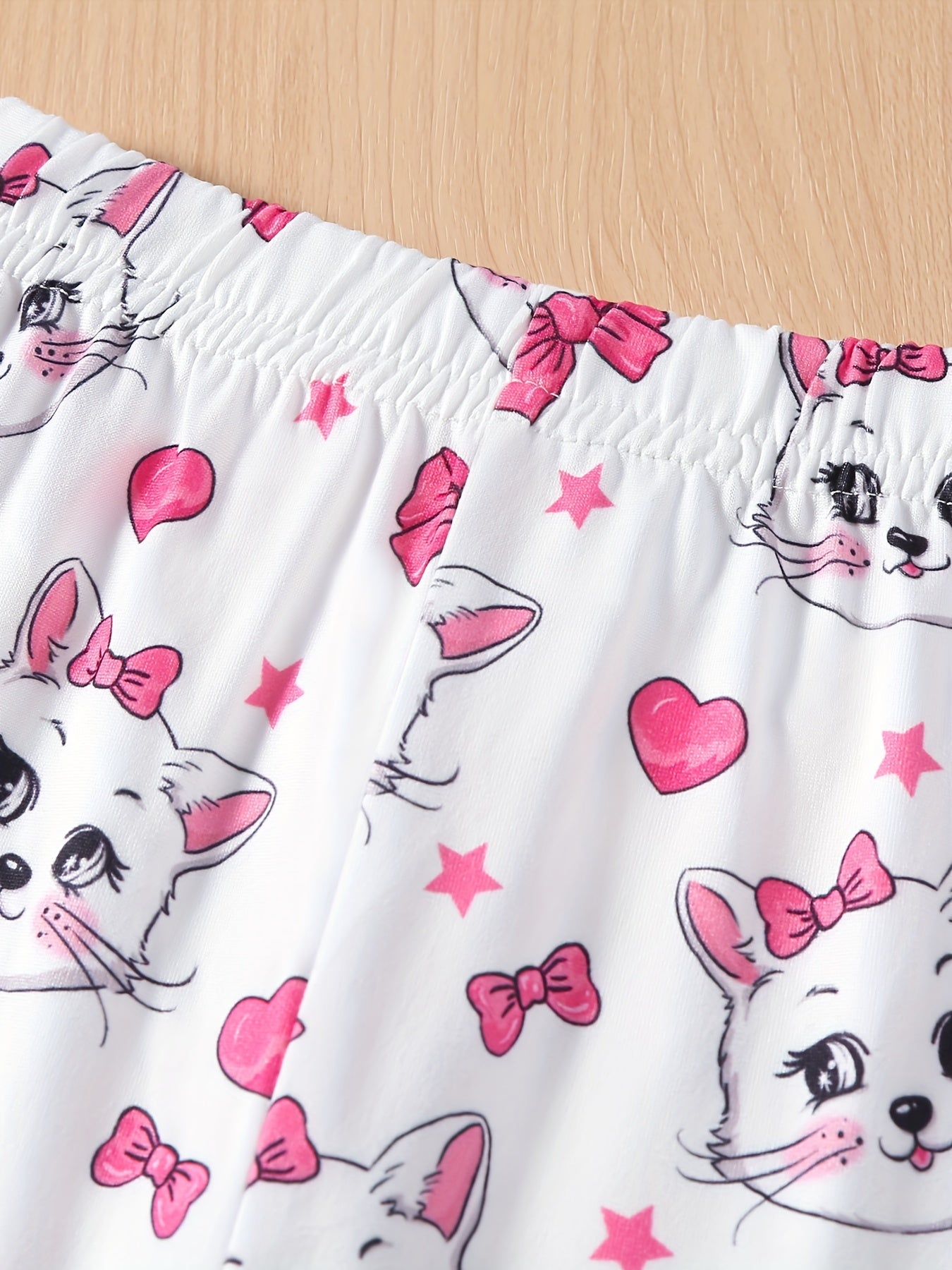 Girls' Kitty Full Print Casual Pants Leggings For Outwear Ankle Length Kids