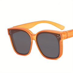 Polarized Square Frame Sunglasses Rivet Decor UV400
