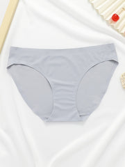 6 Pcs Seamless Hipster Bikini Panties Solid Medium Stretch Women's Underwear