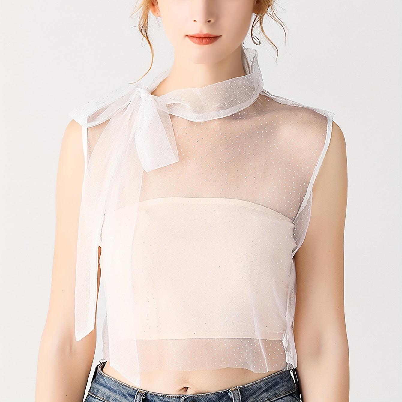 Polyester Tie False Collar Half Shirt Style False Collar