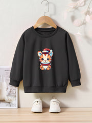 OERYUI Christmas Kitty Sweatshirt Kids Gift