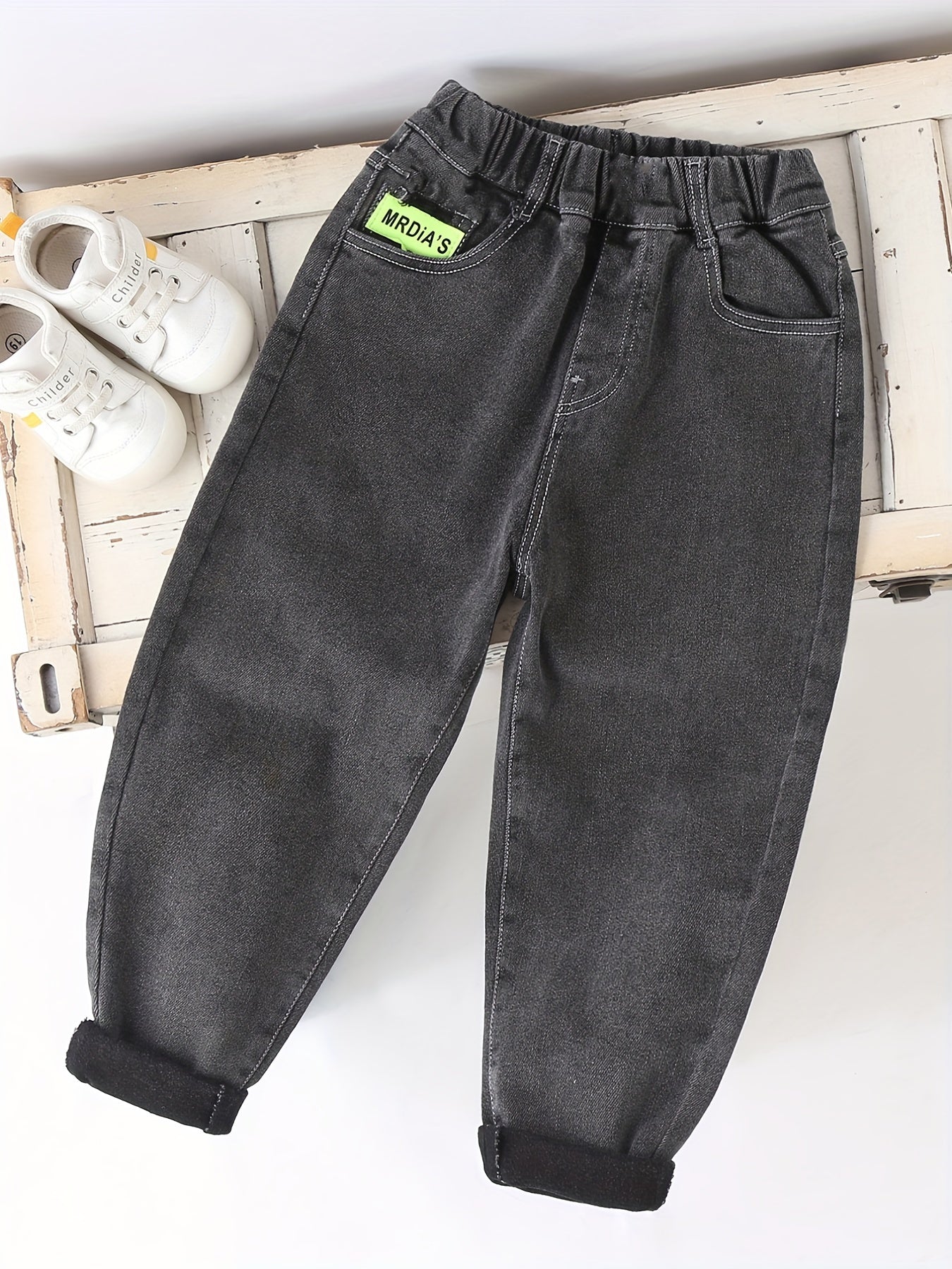 Boys Letter Pattern Denim Pants Kids Clothing Spring Autumn