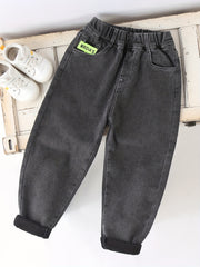 Boys Letter Pattern Denim Pants Kids Clothing Spring Autumn