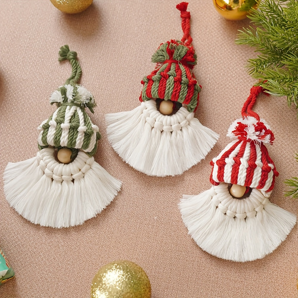 DIY Macrame Christmas Gnomes Santa Claus Kit - Christmas Tree Decor