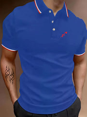 Men's Golf Shirt Arrow Pattern Short Sleeve Tennis Shirt