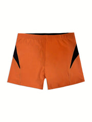 Men's Block Swim Trunks Vintage Style High Stretch Breathable Fabric