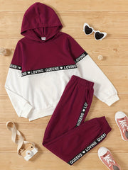Kids Love Letter Hoodie Shirt and Pants Set Boys Girls Outfit