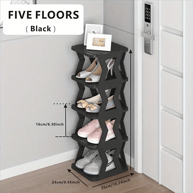 1pc Folding Shoe Rack Stackable Layer Cabinet for Bedroom Living Room Bathroom