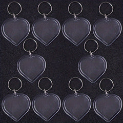 10pcs Heart Acrylic Blank DIY Photo Key Chains - Heart Shape Bag Accessories