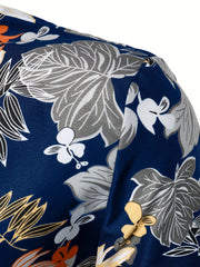 Men's Floral & Leaf Printed Casual Shirt Regular Fit Long Sleeves