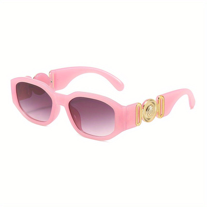 Vintage Polygonal Sunglasses Woman UV Protection Disco Glasses