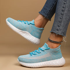 Thick Sole Shock Absorption Sneakers Lightweight Mesh Breathable Shoes
